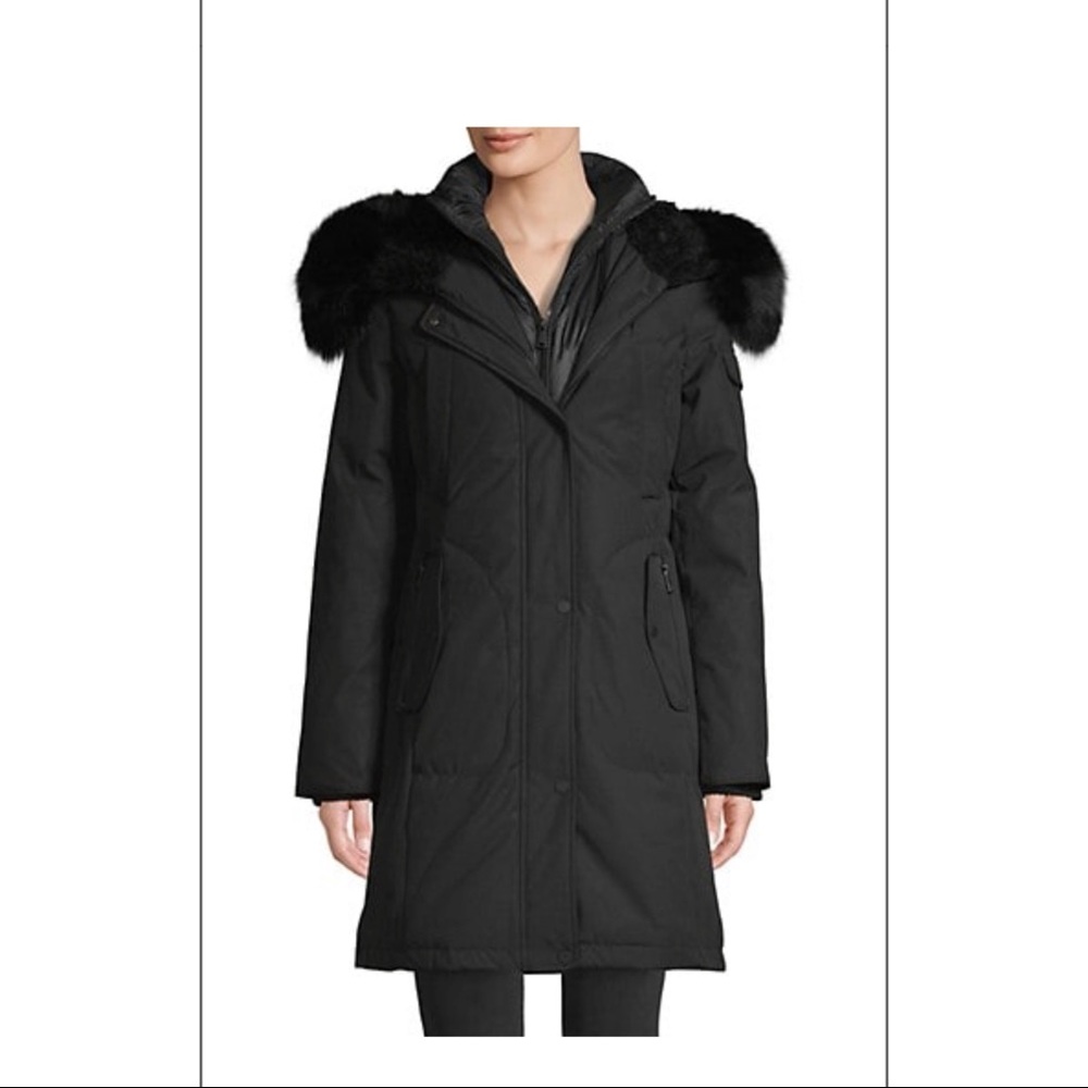 1 MADISON Genuine Dyed Fox Fur Hooded Jacket